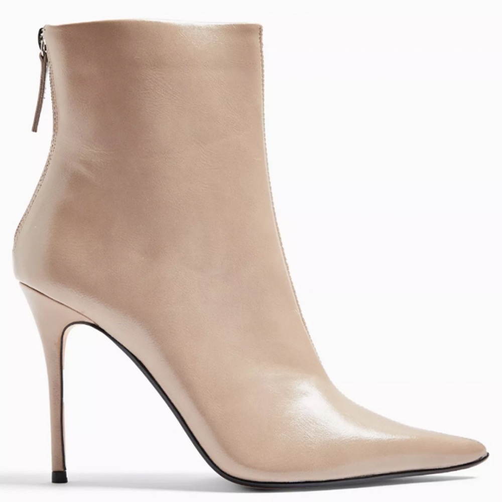 Topshop Beige Heeled Booties